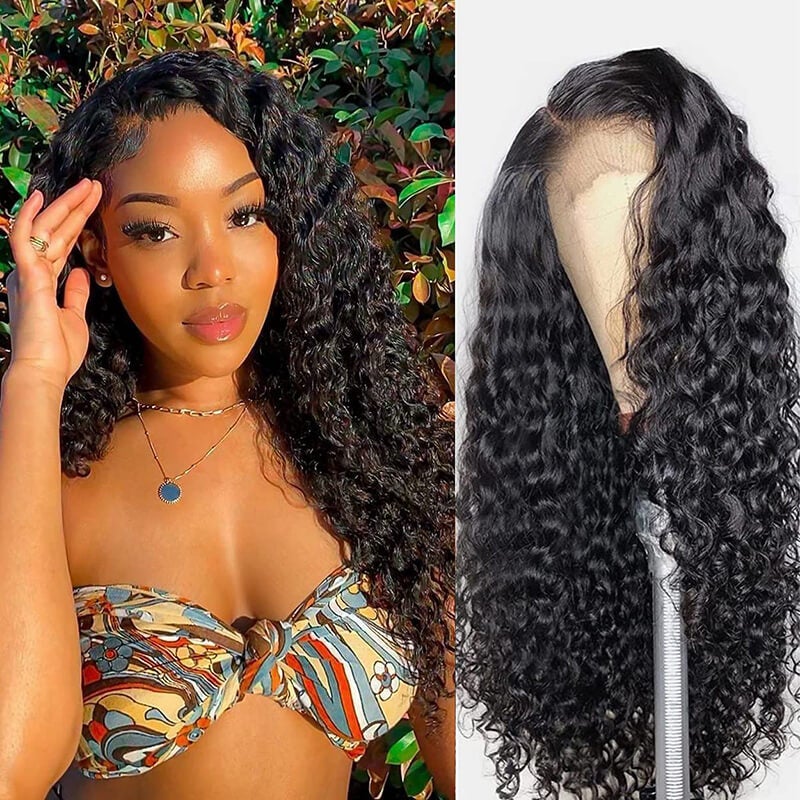 Undetectable Invisible HD Lace Water Wave 13x4 Frontal Lace Wig Middle Part