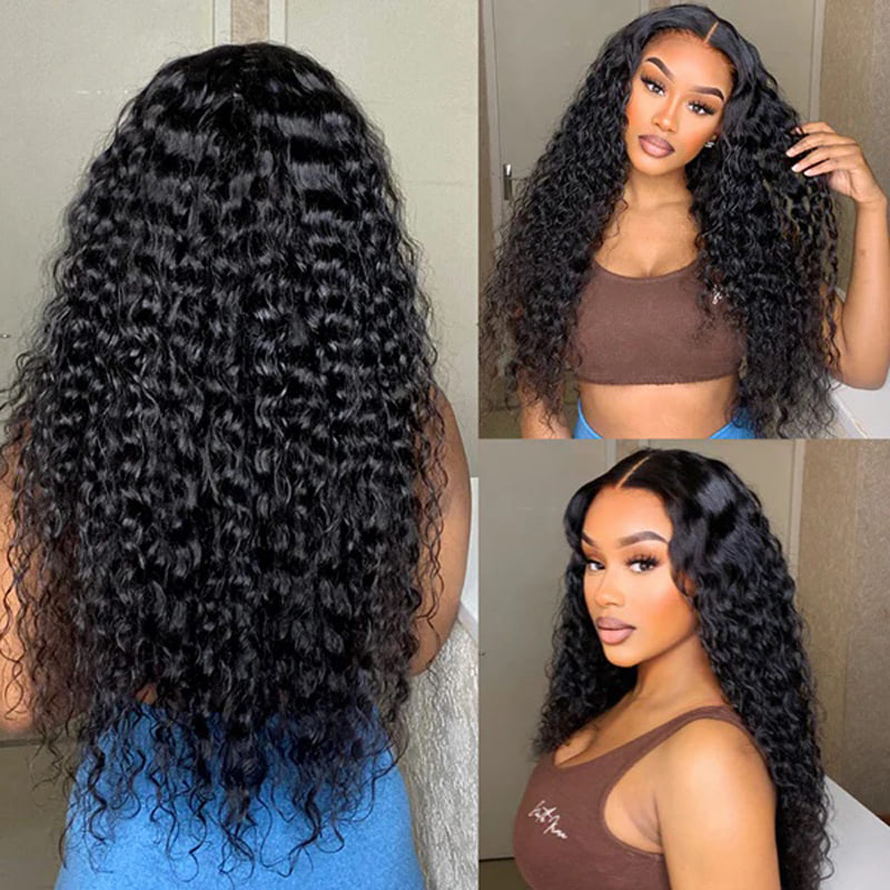 Undetectable Invisible HD Lace Water Wave 13x4 Frontal Lace Wig Middle Part