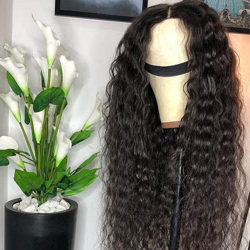 Virgin Human Hair Glueless Water Wave Full HD Lace Wig Pre-Plucked