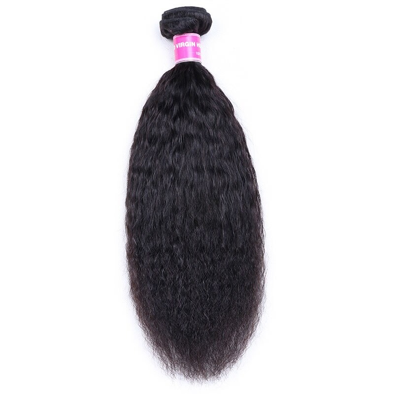Virgin Human Hair Kinky Straight Hair Weave 1 Bundle 10-30 Inch