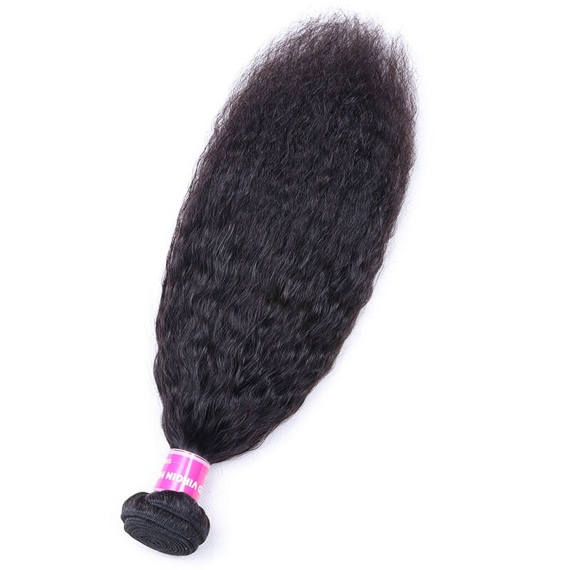 Virgin Human Hair Kinky Straight Hair Weave 1 Bundle 10-30 Inch