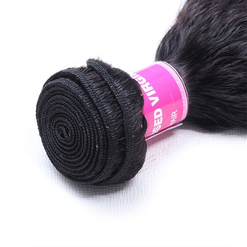 Virgin Human Hair Kinky Straight Hair Weave 1 Bundle 10-30 Inch
