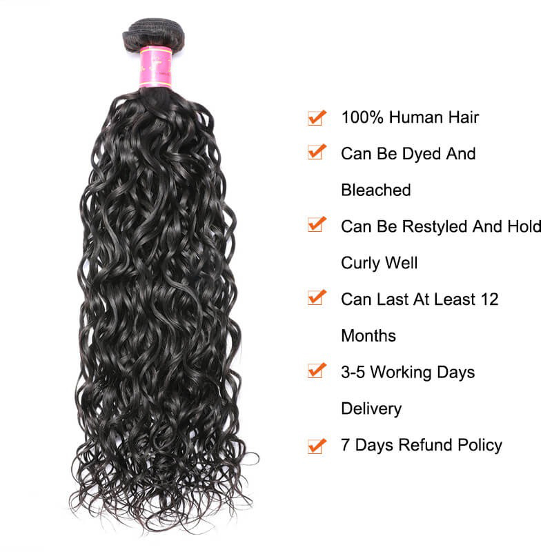 Virgin Human Hair Water Wave Hair Weave 1 Bundle Hair Weft Extensions