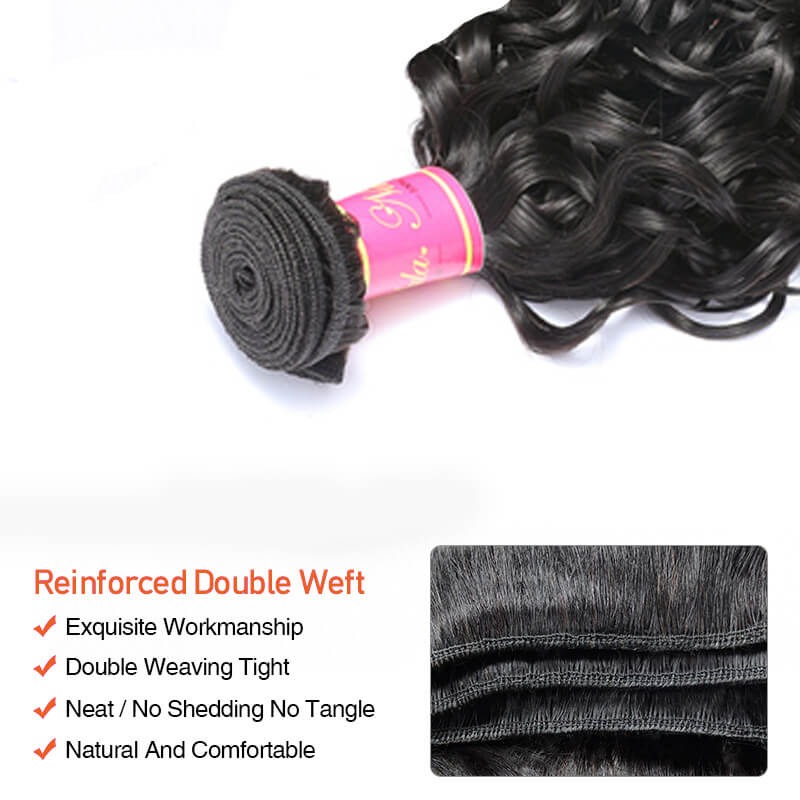 Virgin Human Hair Water Wave Hair Weave 1 Bundle Hair Weft Extensions
