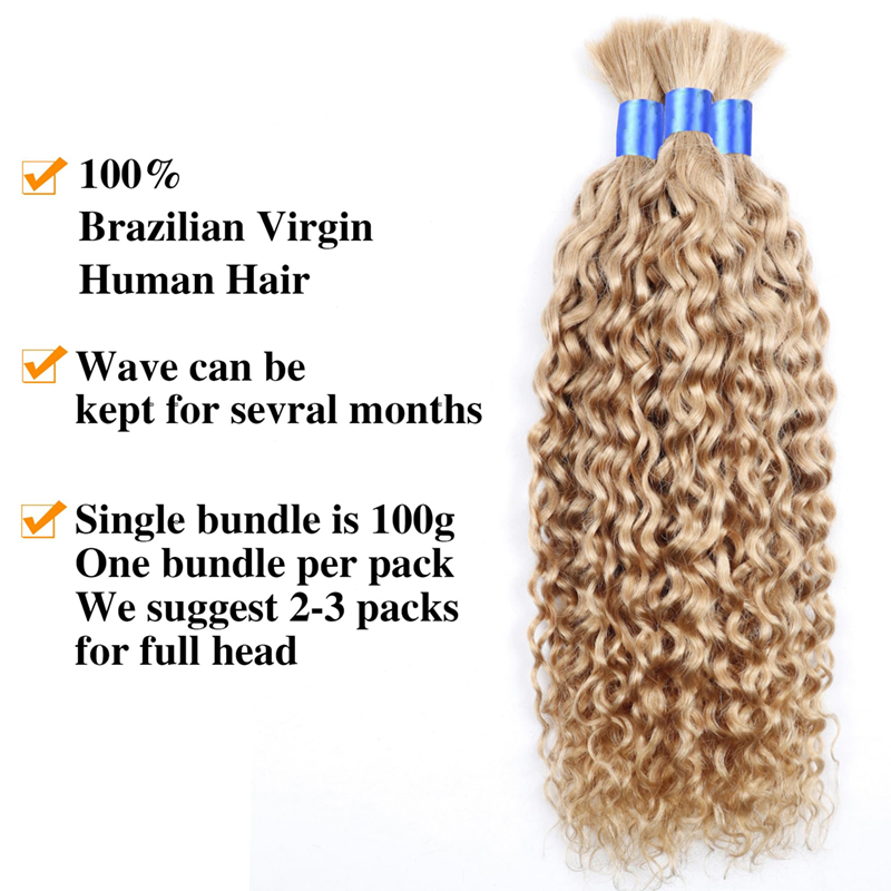 Water Wave Bulk Human Hair For Braiding No Weft 100g Per Pack #27