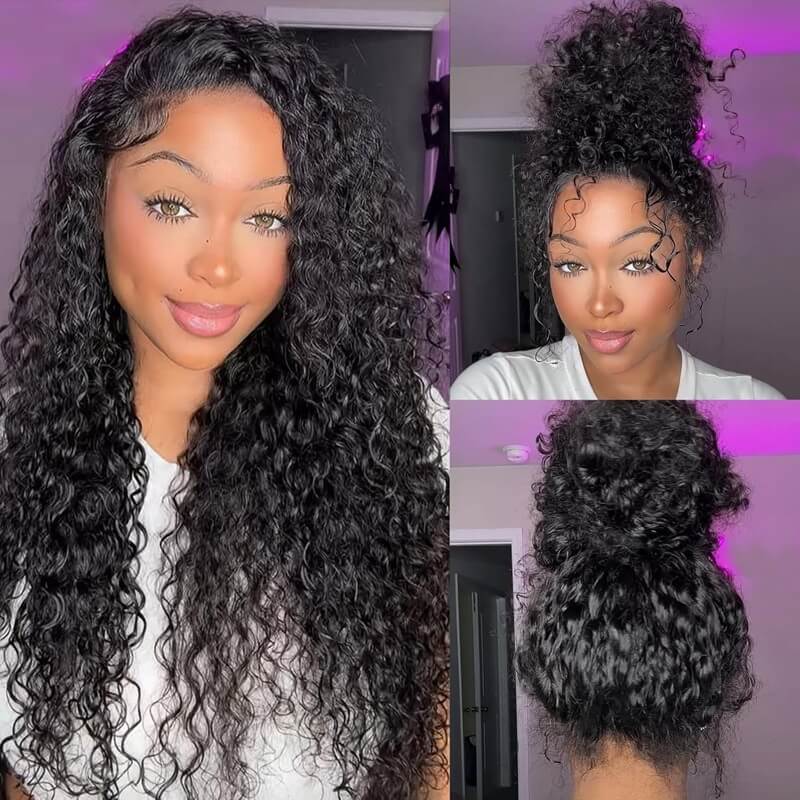 Water Wave 360 HD Lace Wig 100% Human Hair 180% Density Natural Look