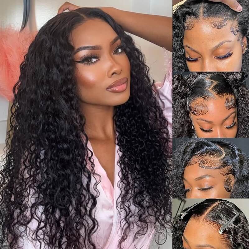 Water Wave 360 HD Lace Wig 100% Human Hair 180% Density Natural Look