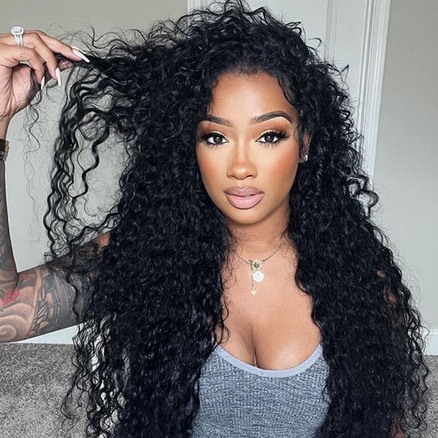 Water Wave 3 In 1 Half Wig Glueless Flexi-Fit Drawstring Wig